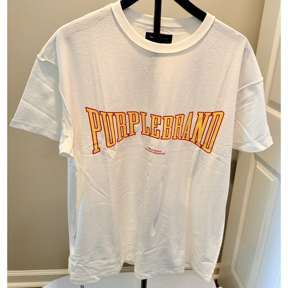 Purple Brand Mens Logo Tee White Size Large SS2401TOP